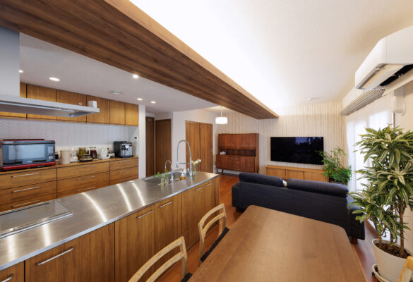 下がり天井の間接照明の視覚的効果は抜群